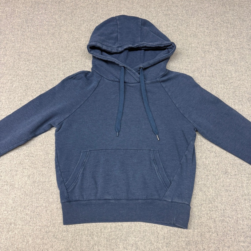 90 Degree by Reflex Hoodie Size Small Blue Raglan Sleeve Kangaroo Pocket Pullove